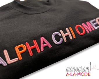Puffy 3D Sorority Crew Neck Sweatshirt | 3D Sorority Crew Neck | Sorority Sweatshirt