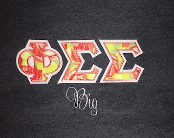 Add Big or Little to front of Letter Sweatshirt