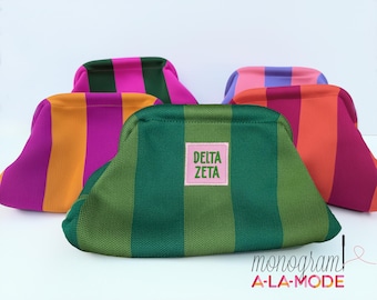 Embroidered Sorority Cosmetic Bag | Sorority Letter Pouch | Pledge Gift | Sorority Sister Gift | Make up Bag | Big/Little Gift