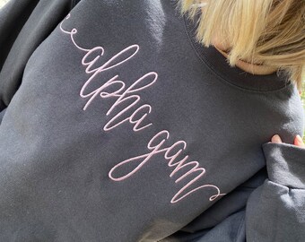 Sorority Script Crew Neck Sweatshirt | Sorority Crew Neck | Sorority Sweatshirt