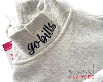 Add Extra Text to Mock Neck Collar