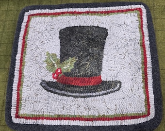 Frosty's Magic Hat Primitive Rug Hooking Paper Pattern, Snowman Scrooge