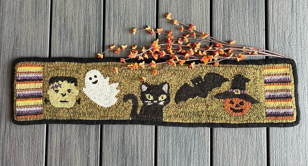 Boo Outline Rug The Boo Crew Primitive Rug Hooking Pattern, Full Size Paper Pattern, 5. ...