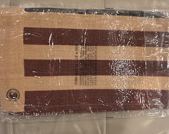 Burlap American Flag with Grommets 28" X 17.5"
