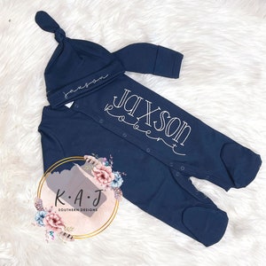 Baby Gift Infant Sleeper|Newborn Coming Home Outfit|Boy Sleeper|Boy Coming Home Outfit|Baby Outfit|Baby Sleeper|Monogrammed Baby Sleeper