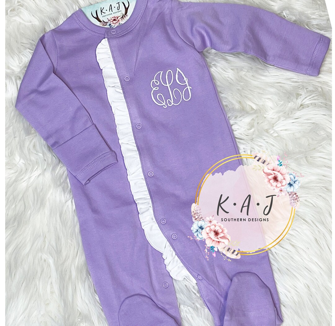 Ruffle Baby Sleeper Girls Footie Pajamas ruffle Footie Pajamas