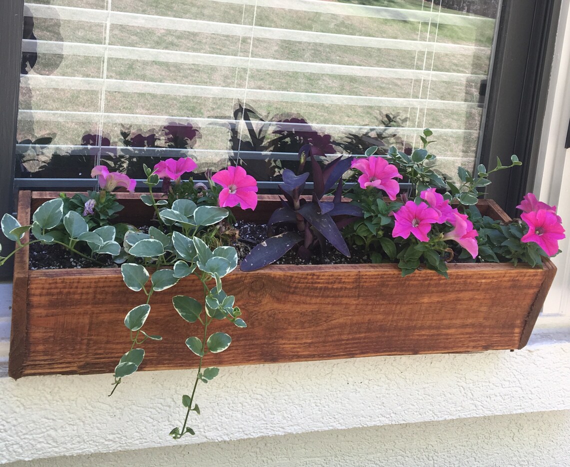 Cedar Window Box Herb Planter Trough Succulent Planter Etsy