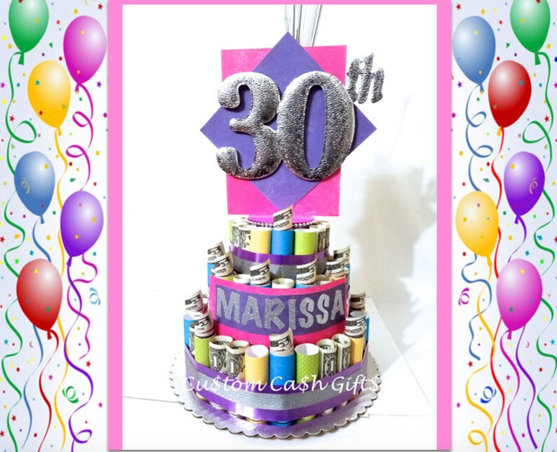 Money Cake 30th Celebration Unique Gift Made Etsy - 