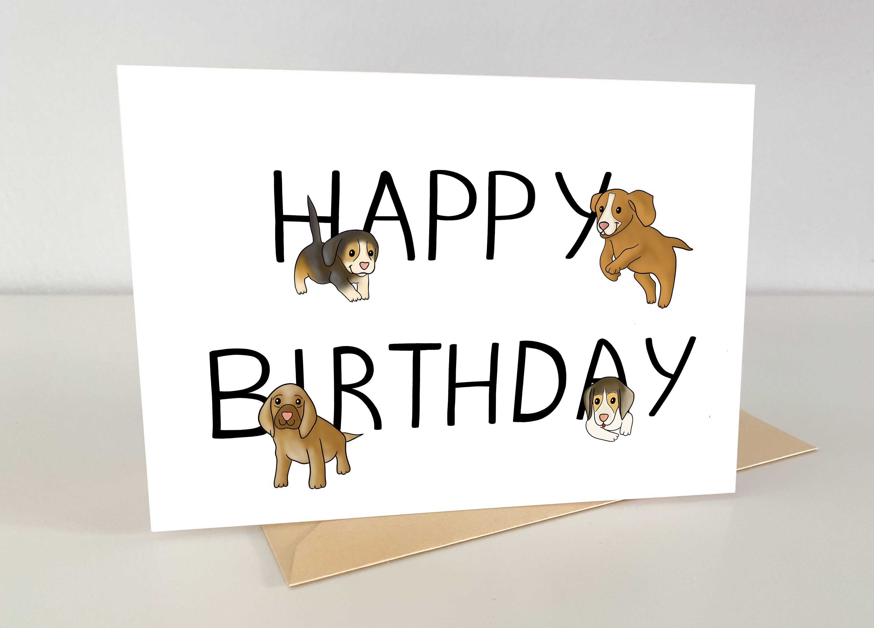 Dog Lover Birthday Card Cute Funny Puppies Kids - Etsy Australia