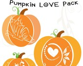 SALE Pumpkin love PACK Halloween SVG ,Dxf, eps, png monogram clip-art pack vector files.