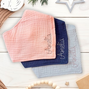 Personalized Baby Bibs Set of 3 - Custom Embroidered Baby Gift - Monogram Baby Shower Bibs - Newborn Bibs with Name - Gift SET OF 3