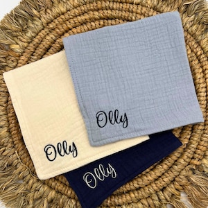 Custom Baby Bib Set with Name - Newborn Baby Gift Set- Embroidered Baby Shower Keepsake - Baby Boy or Girl Bibs in Set of 3 for Gifting