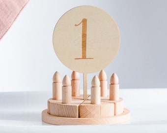 1st Birthday Cake Topper Wooden Cake Decor Birthday Decor Set Wooden Birthday Cake Puzzle Photo Prop Cake Smash Photo Decor Cake Smash Prop