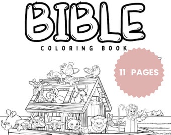 Bible Stories Coloring Book Printable Bible Coloring Book Noah&#39;s Ark Coloring Book Digital Download Coloring Book Sunday School Activity