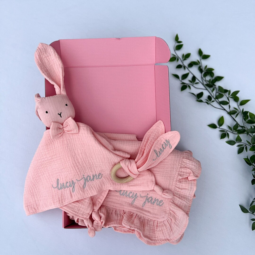Personalized Baby Blanket and Lovey Set Organic Muslin Cotton Etsy
