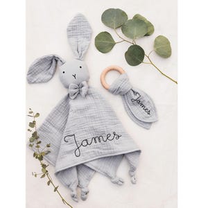 Newborn Security Blanket Handwriting Memory Keepsake Custom Embroidered Lovey Organic Muslin Cotton Double Layer Construction Breathable Lightweight Design Baby Comfort Item Personalized Gift Idea Signature Preservation Memorial Present