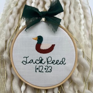 Baby Shower Gift Nursery Wall Art Personalized Name Hoop Nautical Theme Sailboat Design Birth Announcement Sign Custom Embroidered Creation Baby Boy Decor Maritime Nursery Display Newborn Keepsake Special Present Blue White Colors Handmade