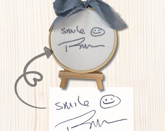 Signature Embroidery Keepsake Custom Handwritten Note Personalized Wedding Memorial Anniversary