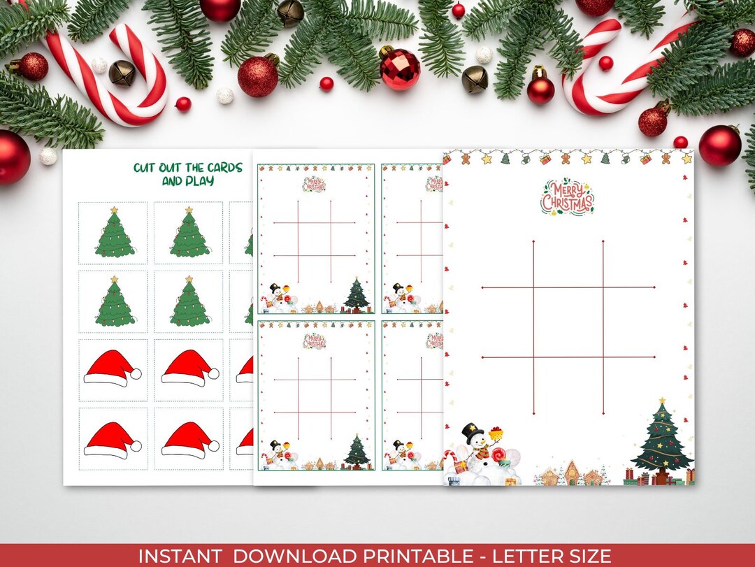 Tic Tac Toe Printable Christmas Tic Tac Toe Christmas Game Printable ...
