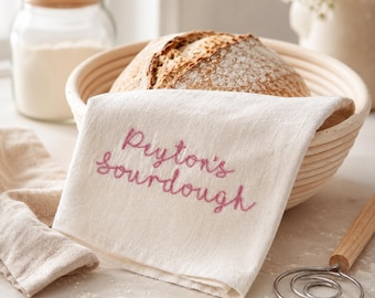 Personalized Bread Towel Embroidered Kitchen Banneton Cover Bulk Fermenting Sourdough Gifts Baker Proofing