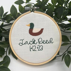 Nautical Theme Decor Sailboat Design Hoop Personalized Name Sign Birth Announcement Display Baby Boy Nursery Wall Art Custom Embroidered Creation Maritime Decoration Newborn Gift Baby Shower Present Special Keepsake Blue White Colors