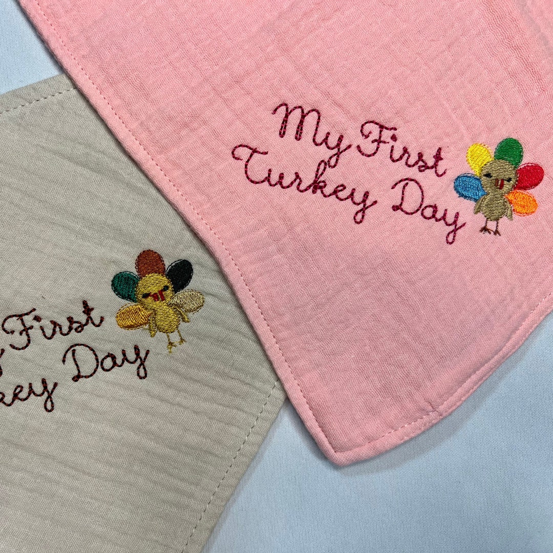 Baby First Thanksgiving Bib Thanksgiving Bandana Bib Turkey Etsy