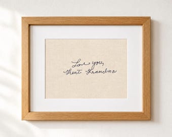 Custom Handwritten Note Embroidery Signature Personalized Keepsake for Wedding Memorial Anniversary