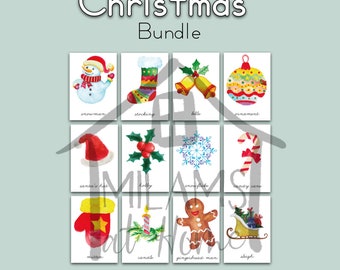 Watercolor Christmas Bundle, Montessori, Charlotte Mason, Reggio Emilia, Homeschool, Nature Study, Preschool, Kindergarten, Space