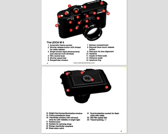 Leica M6 オリジナル ユーザー マニュアル PDF (即時ダウンロード