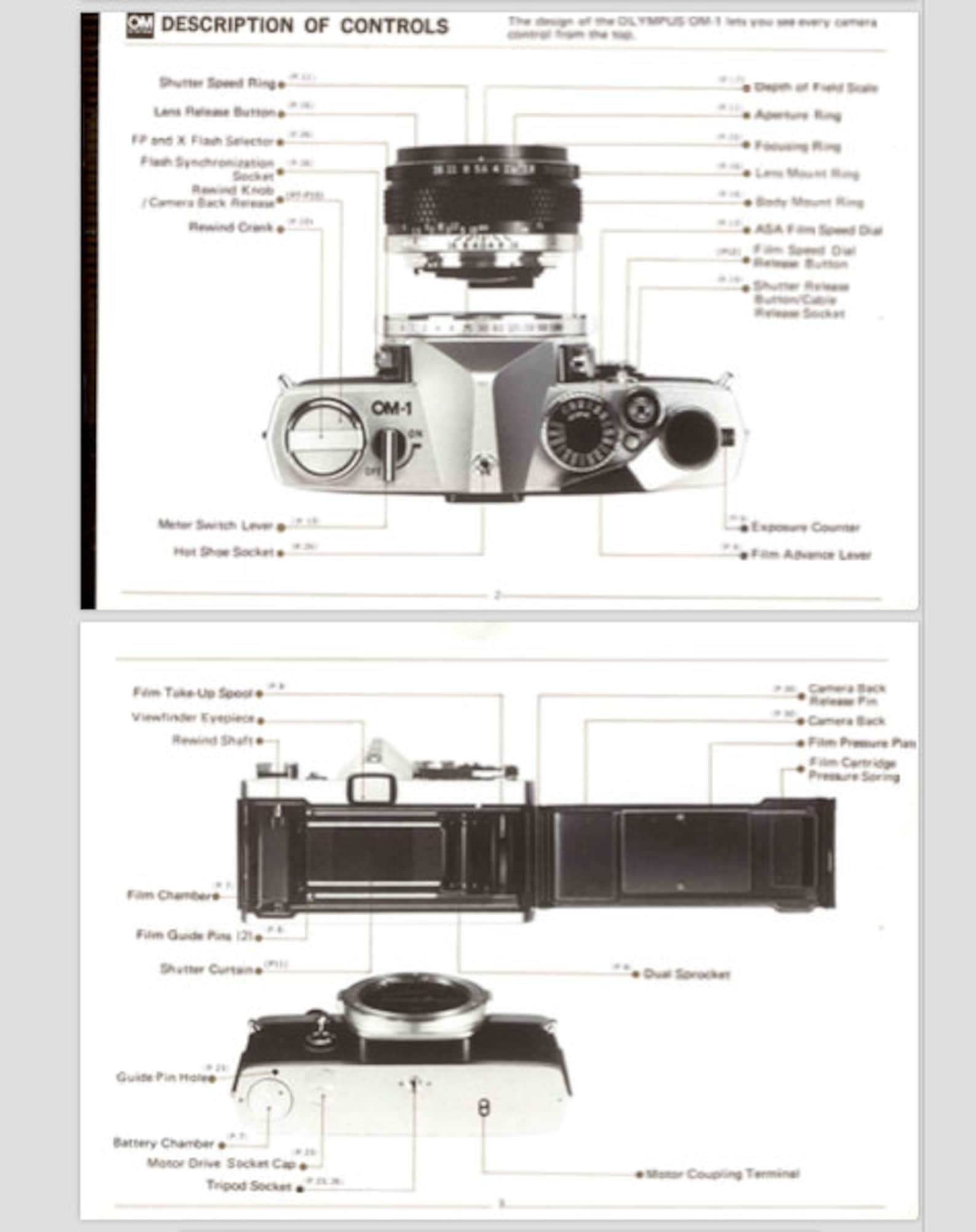 Olympus OM1 Original User Manual Pdfinstant Download Etsy