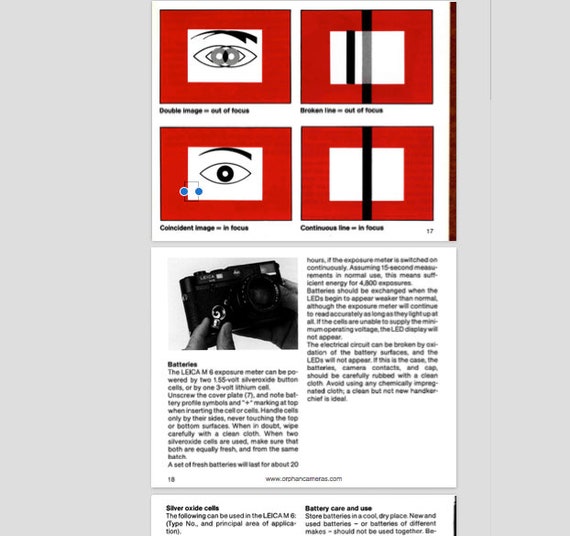 Leica M6 オリジナル ユーザー マニュアル PDF (即時ダウンロード