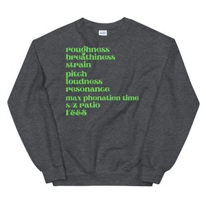 Voice Disorders Characteristics SLP Speech Language Pathologist Medical SLP Unisex Sweatshirt