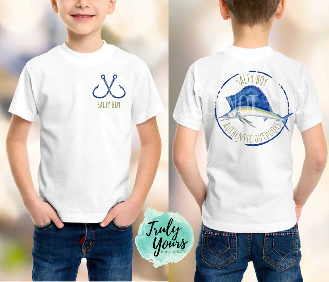 Salty Boy Tshirt Boys Fishing Shirt Kids Summer Shirt Etsy