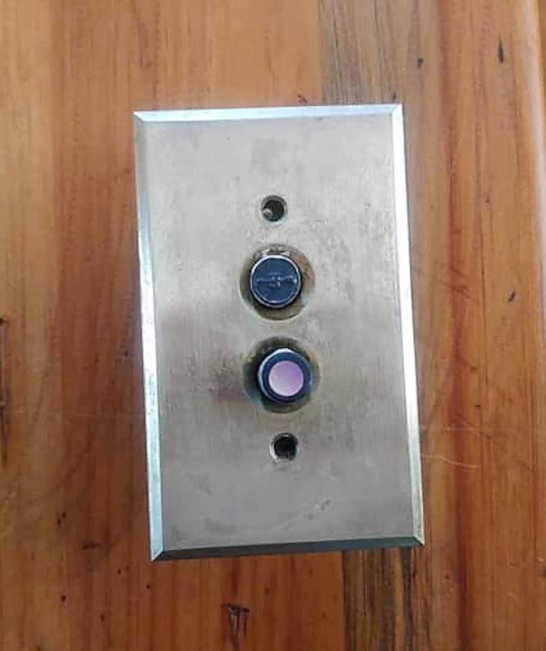 Antique Push Button Wall Light Switch With Brass Plate Etsy