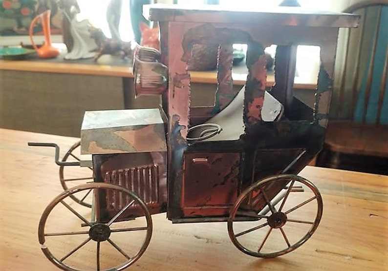 Vintage Copper/ Tin Music Box Antique Car - Etsy