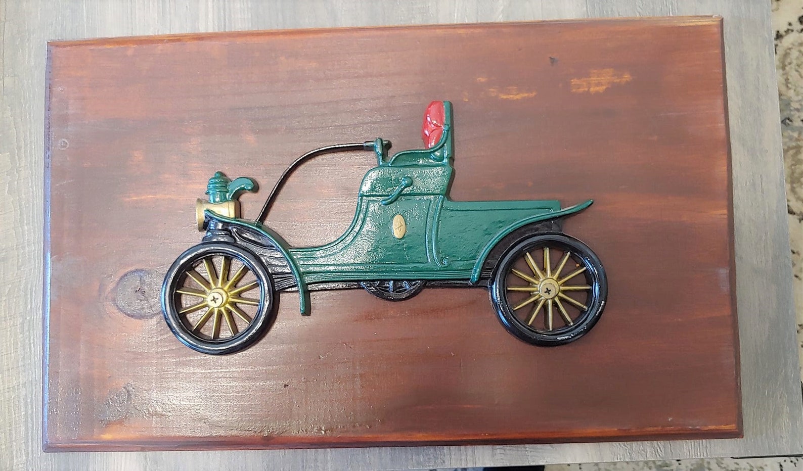 Vintage Sexton Metal Wall Plaques Antique Cars on Wood - Etsy
