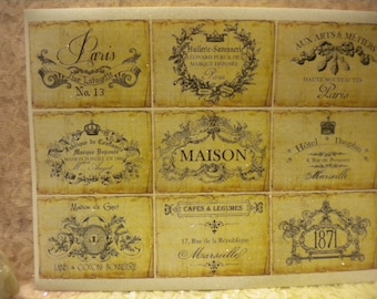 Vintage French / Paris Labels (Stickers)  9 images