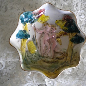Sale Price: Capodimonte Vintage Wall Plate Hand Painted