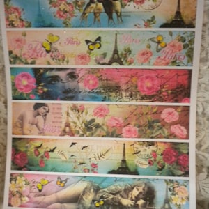 Shabby Chic Romantic / Paris Soap Wrappers on Self-adhesive Sticker Paper