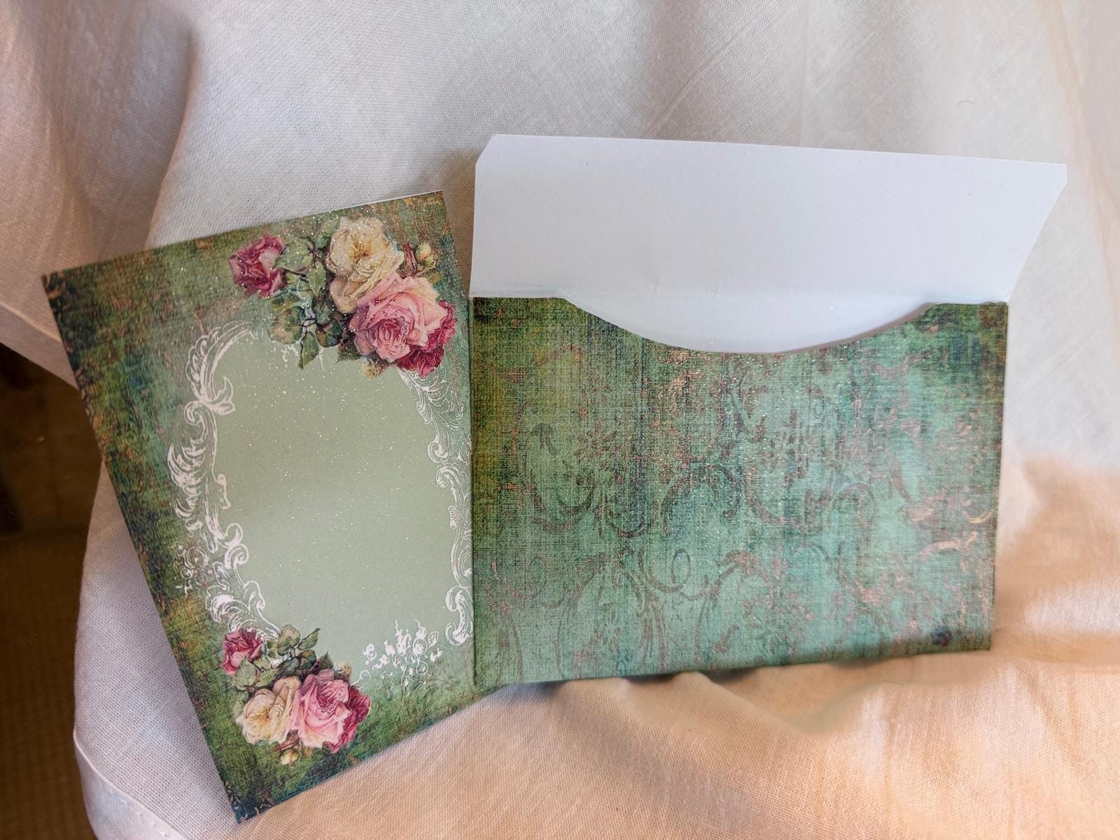 Damask Roses Envelopes With Matching Note Cards (6) - Etsy