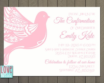 Baptism, First Communion, Confirmation Invitation, PRINTABLE DIGITAL FILE 5x7