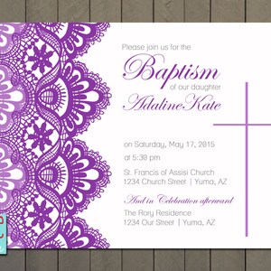 First Communion Baptism Confirmation Invitation Announcement, PRINTABLE DIGITAL FILE