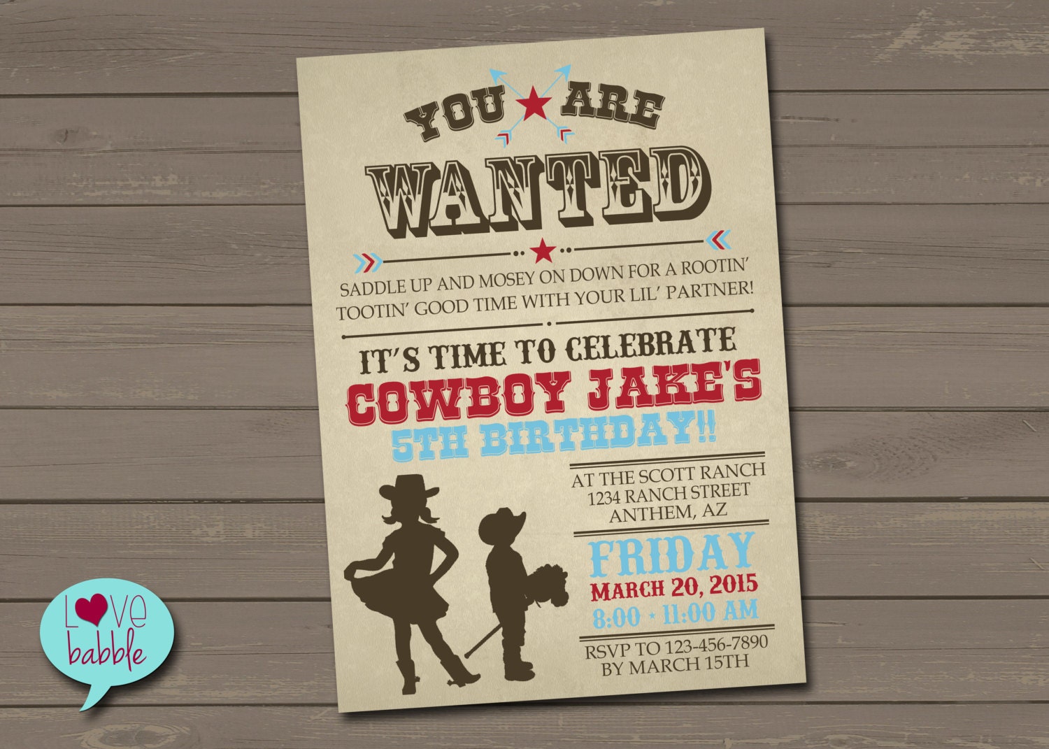 Western Cowboy Cowgirl Birthday Party Cookout PRINTABLE