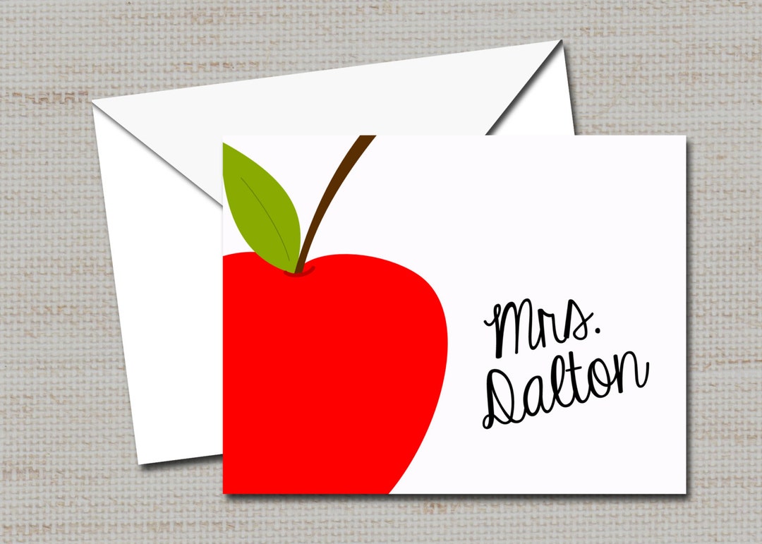 Teacher Note Cards, Appreciation Gift, Personalized Thank You Cards, 4 ...
