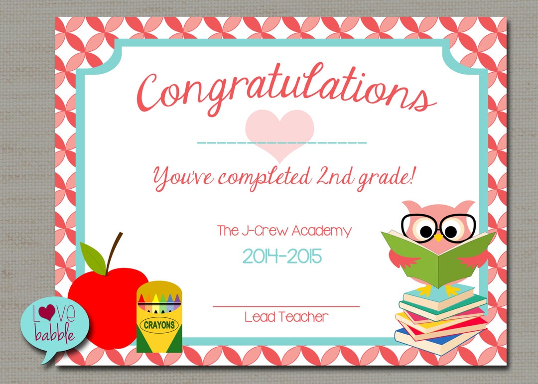 School Certificate, Reader's Award, Promotion, Graduation Diploma ...