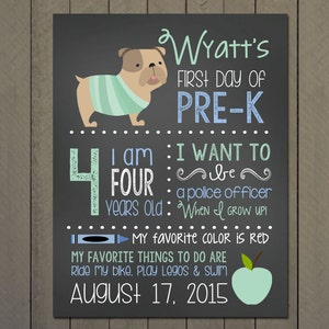 First day of School photo sign, Back to School, Chalkboard Photo Picture Sign  - PRINTABLE DIGITAL FILE 8.5x11&quot;
