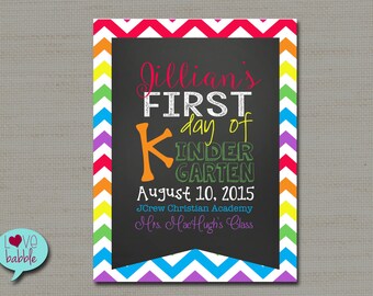 First Last day of School Sign, Back to School, Photo Prop, Personalized Chalkboard sign - PRINTABLE DIGITAL FILE 8.5" x 11"