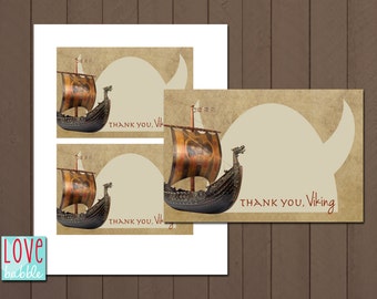 Viking, Pirate, Dragon train Merci carte Notes - FICHIER NUMÉRIQUE IMPRIMABLE 4 "x 5,5"