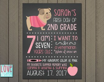 First day of School photo sign, Back to School, Chalkboard Photo Picture Sign  - PRINTABLE DIGITAL FILE 8.5x11"