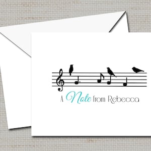 Carte di nota musicale, regalo di apprezzamento dell'insegnante di musica, carte di nota personalizzate FILE DIGITALE STAMPABILE -4 "x 5,5"